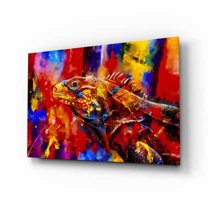 Vivid Iguana Glass Wall Art