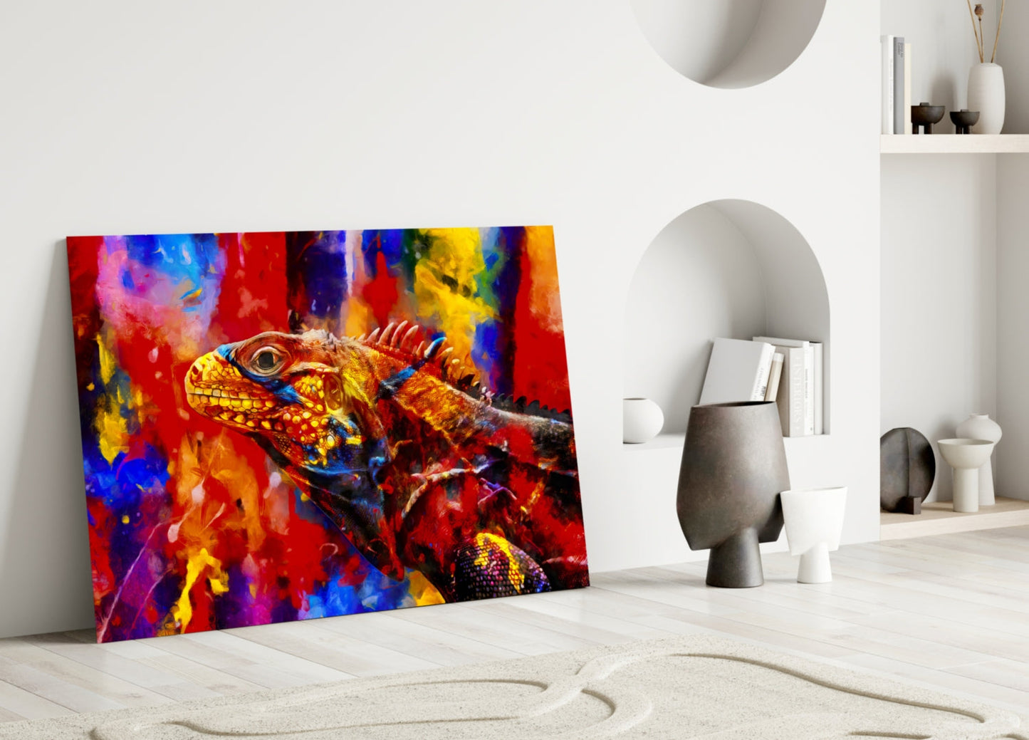 Vivid Iguana Glass Wall Art