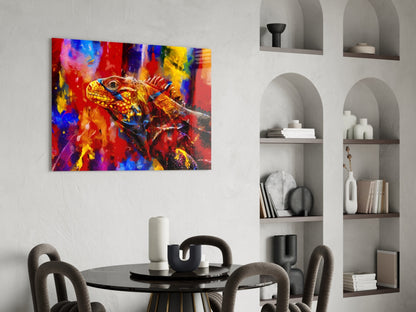 Vivid Iguana Glass Wall Art