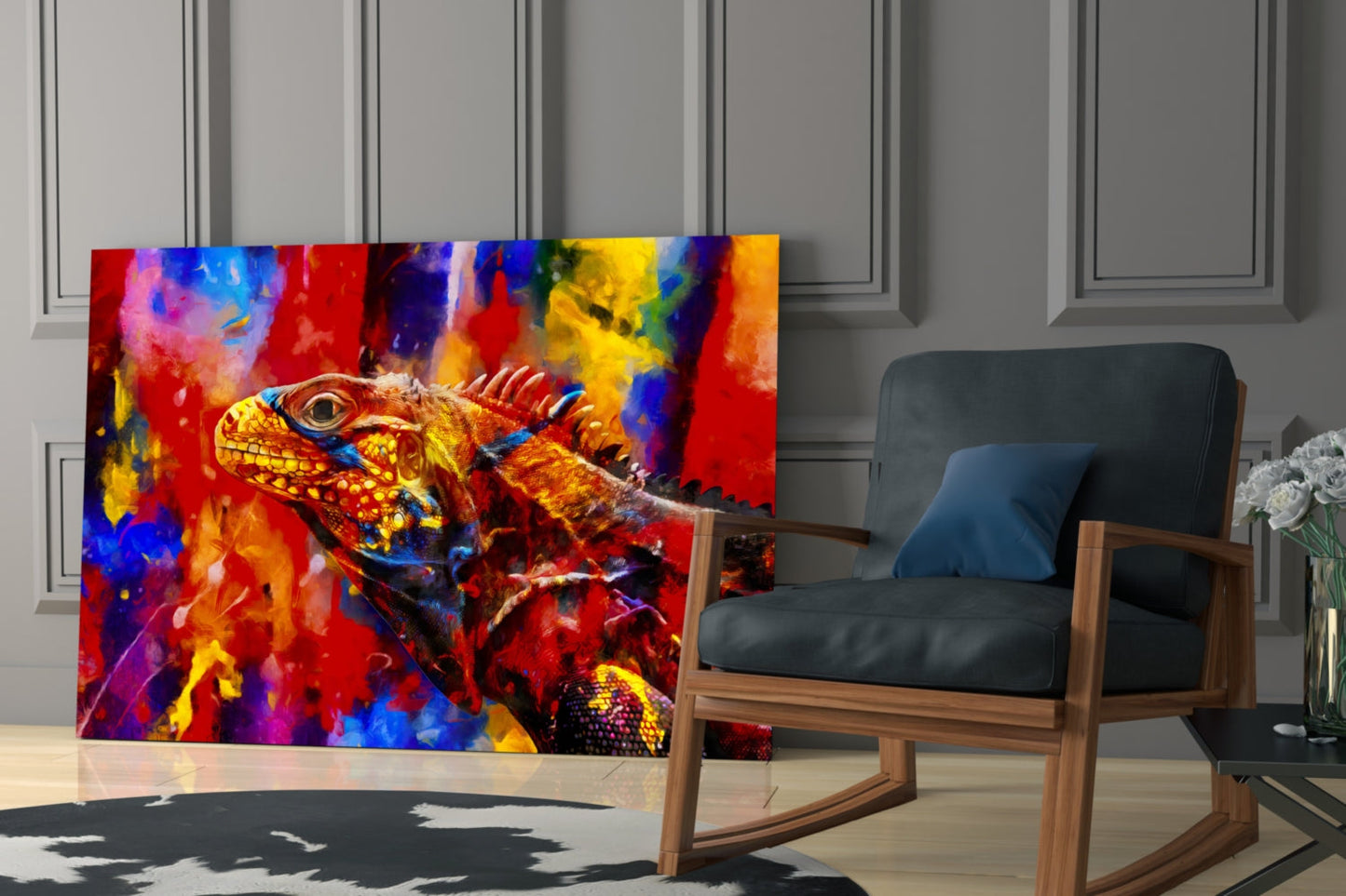 Vivid Iguana Glass Wall Art