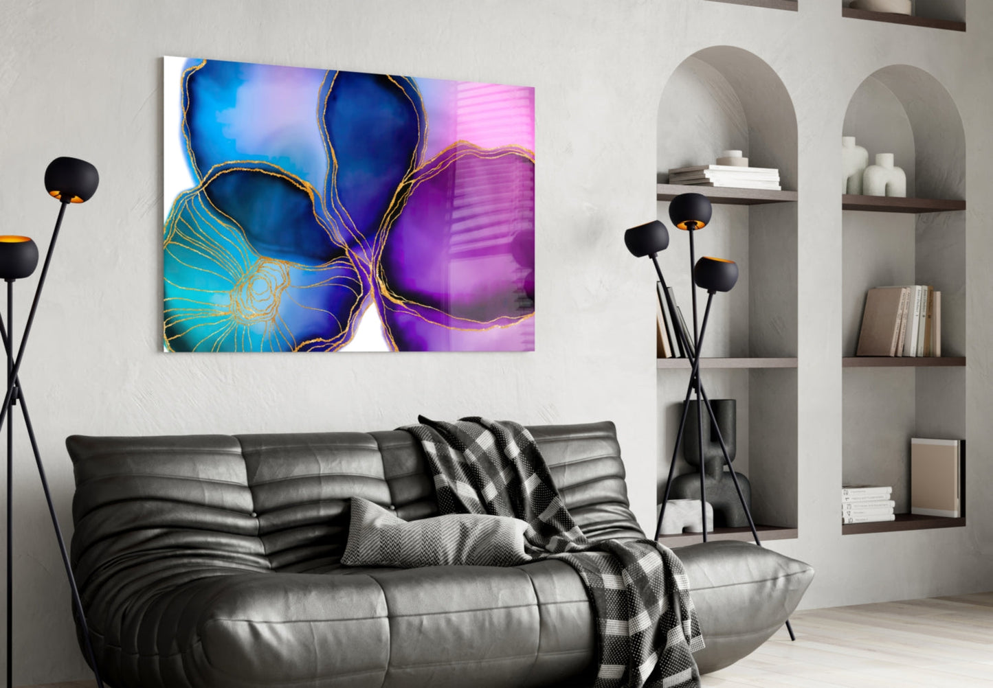 Jewel Bloom Floral Glass Wall Art