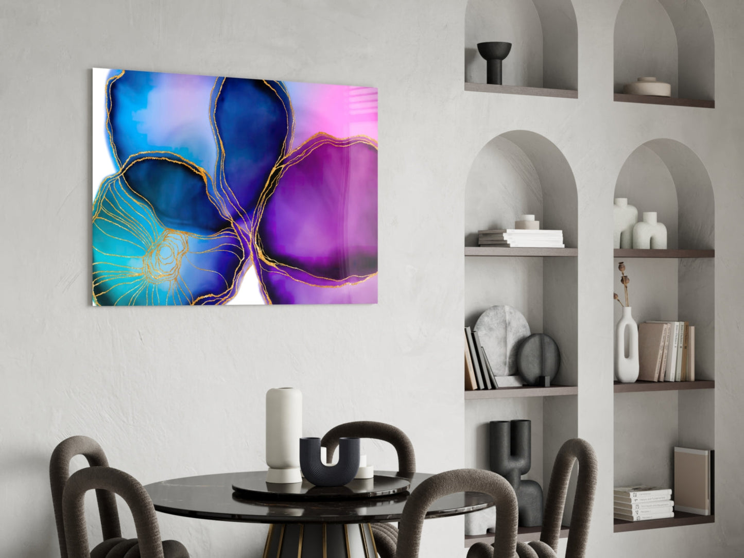 Jewel Bloom Floral Glass Wall Art