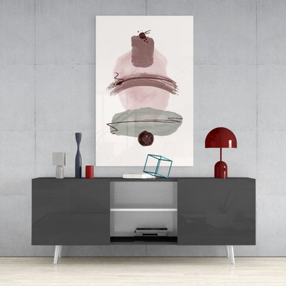 Wabi Mauve Abstract Glass Wall Art