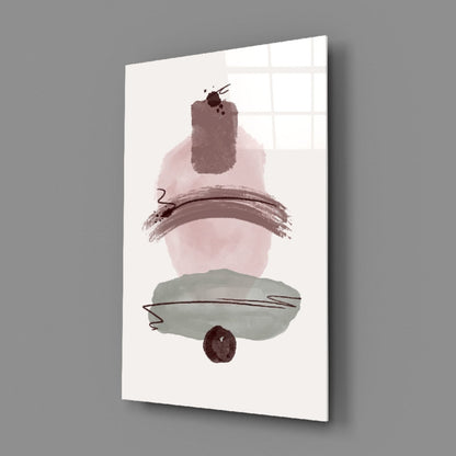 Wabi Mauve Abstract Glass Wall Art
