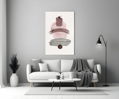 Wabi Mauve Abstract Glass Wall Art