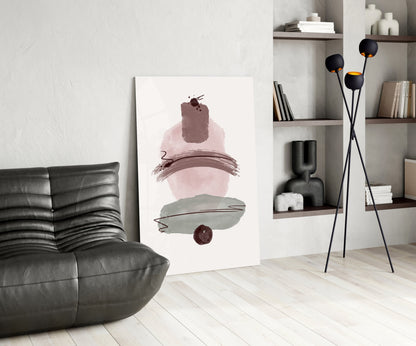 Wabi Mauve Abstract Glass Wall Art