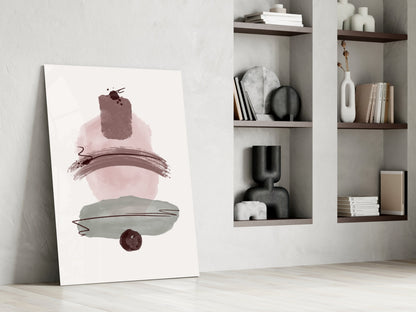 Wabi Mauve Abstract Glass Wall Art