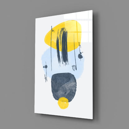 Mustard Wabi Abstract Glass Wall Art