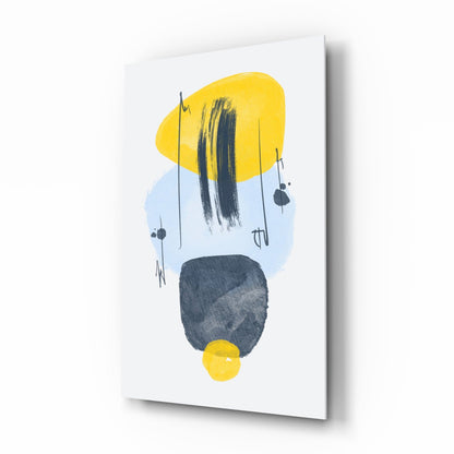 Mustard Wabi Abstract Glass Wall Art
