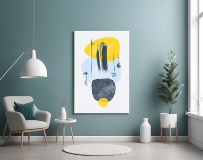 Mustard Wabi Abstract Glass Wall Art