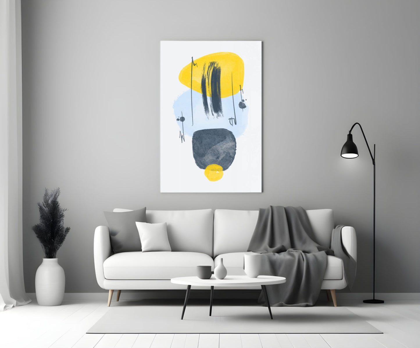 Mustard Wabi Abstract Glass Wall Art