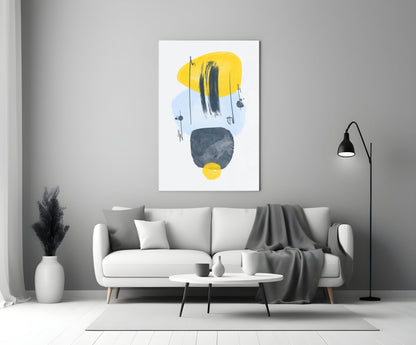 Mustard Wabi Abstract Glass Wall Art