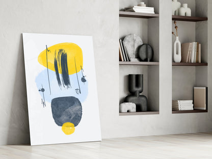 Mustard Wabi Abstract Glass Wall Art