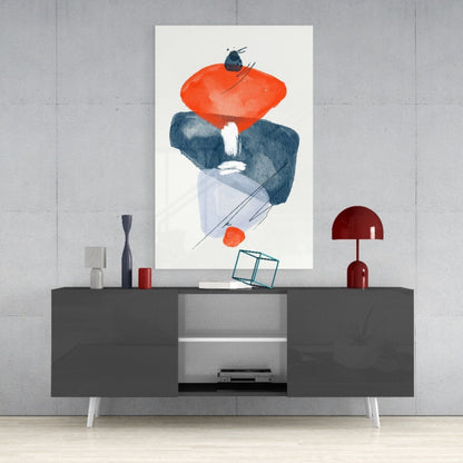 Orange Wabi Glass Wall Art