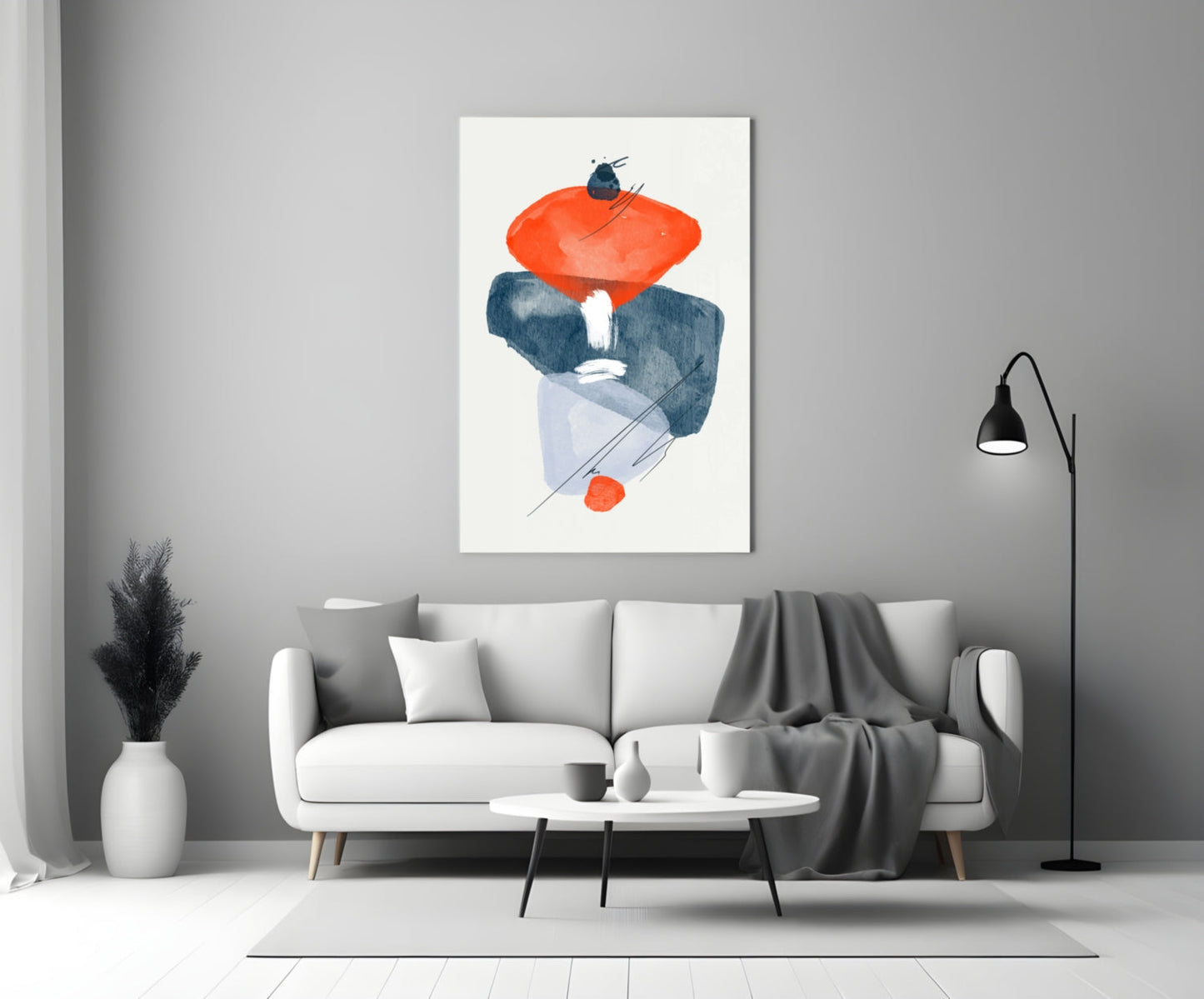 Orange Wabi Glass Wall Art