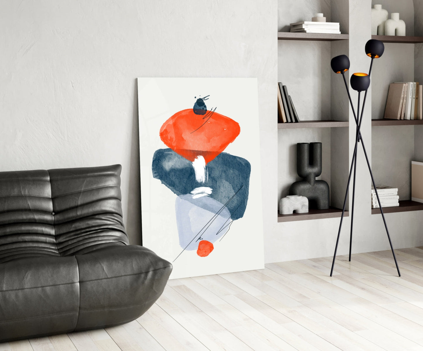 Orange Wabi Glass Wall Art