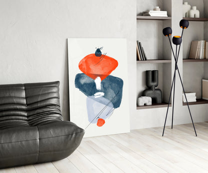 Orange Wabi Glass Wall Art