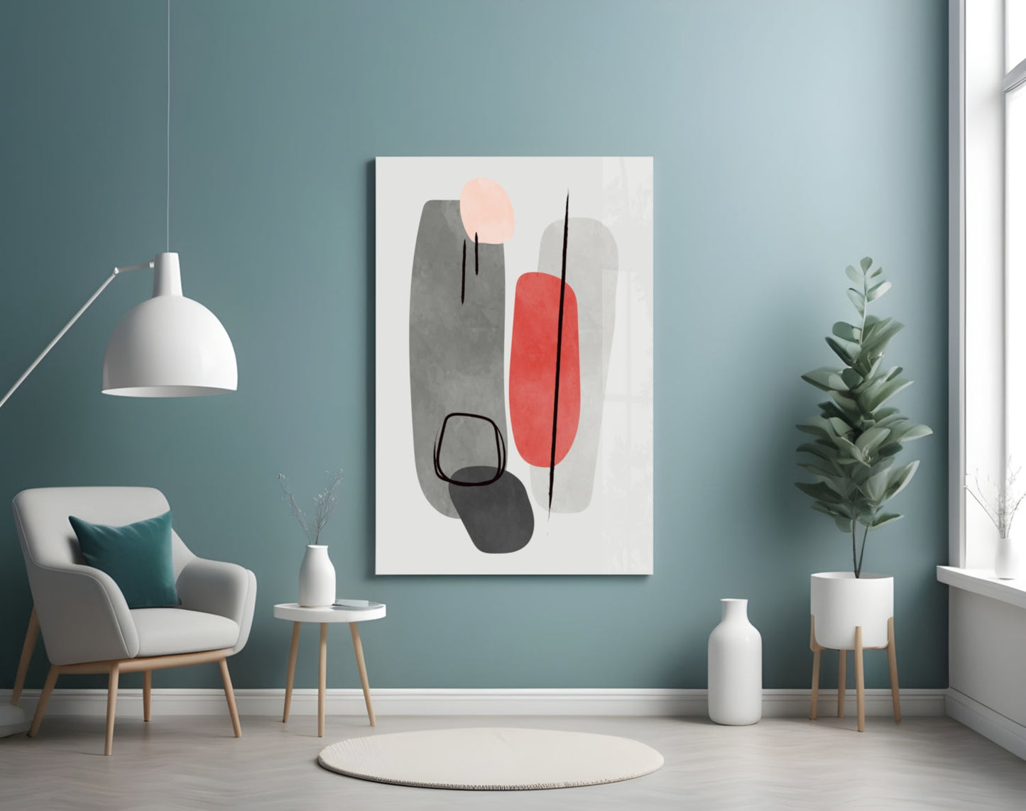 Geometric Stack Glass Wall Art