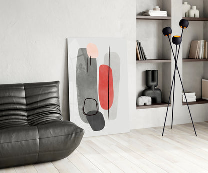 Geometric Stack Glass Wall Art
