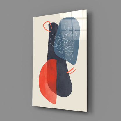 Mid-Century Forms Abstract Glass Wall Art