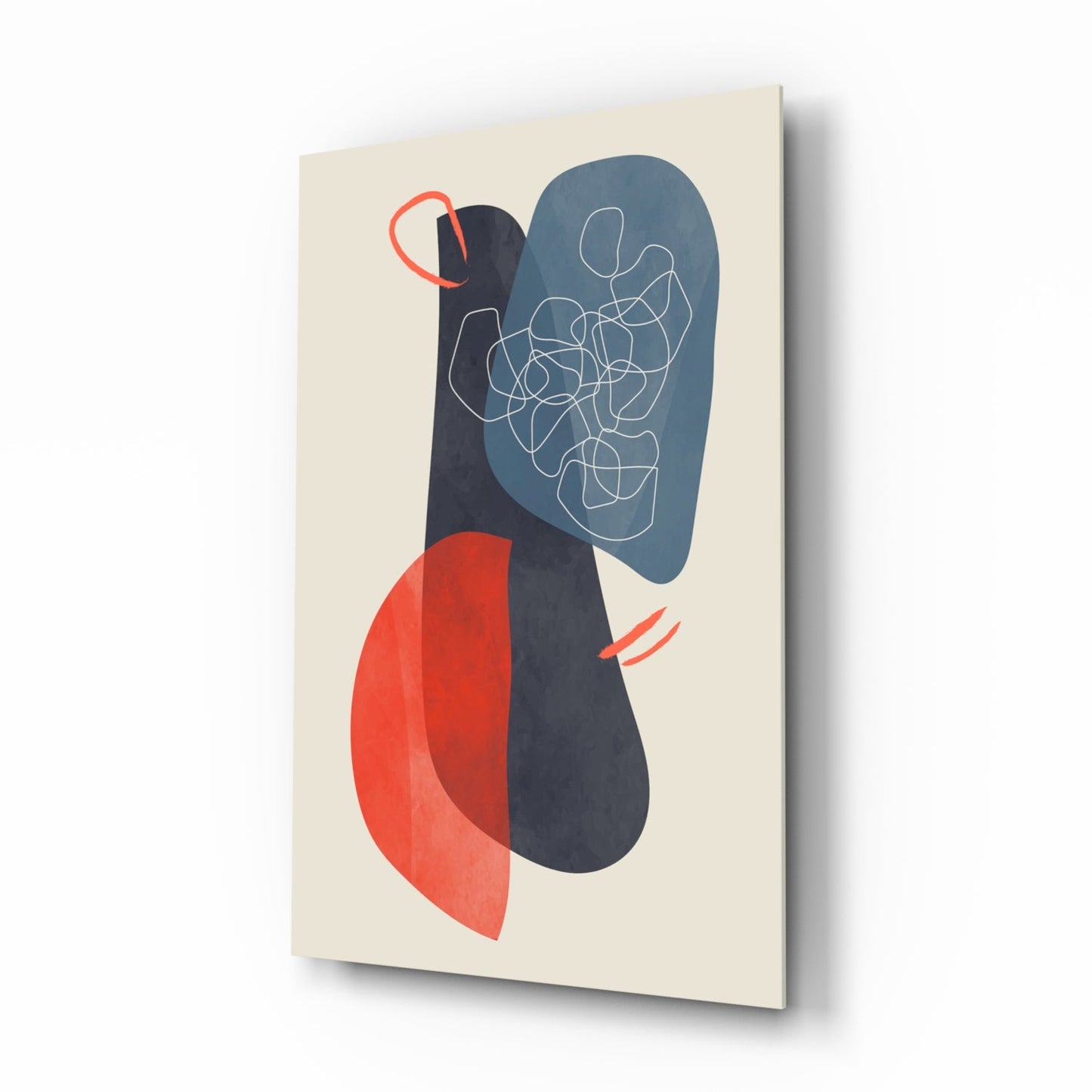 Mid-Century Forms Abstract Glass Wall Art