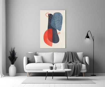 Mid-Century Forms Abstract Glass Wall Art
