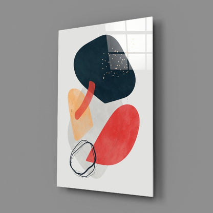 Wabi Crimson Abstract Glass Wall Art