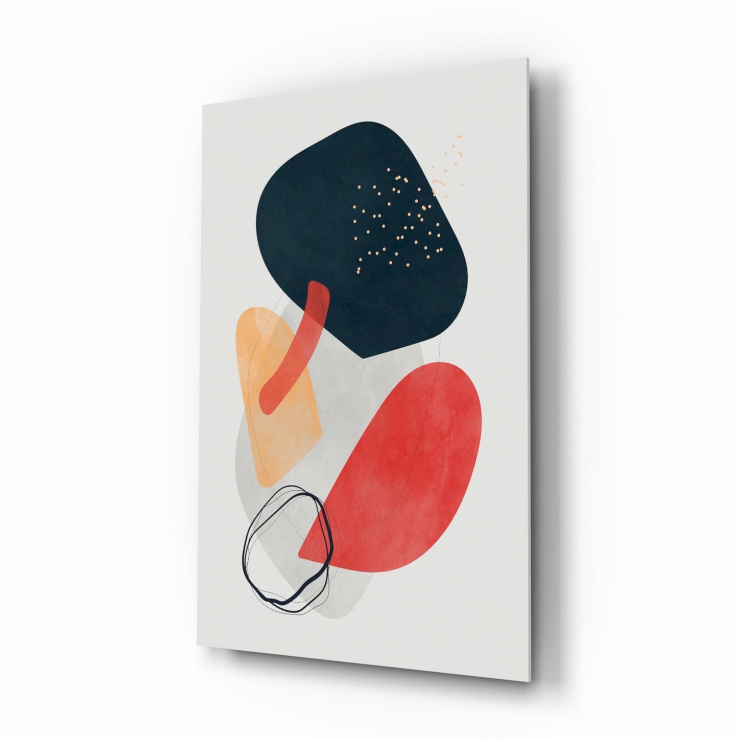 Wabi Crimson Abstract Glass Wall Art