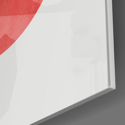 Wabi Crimson Abstract Glass Wall Art