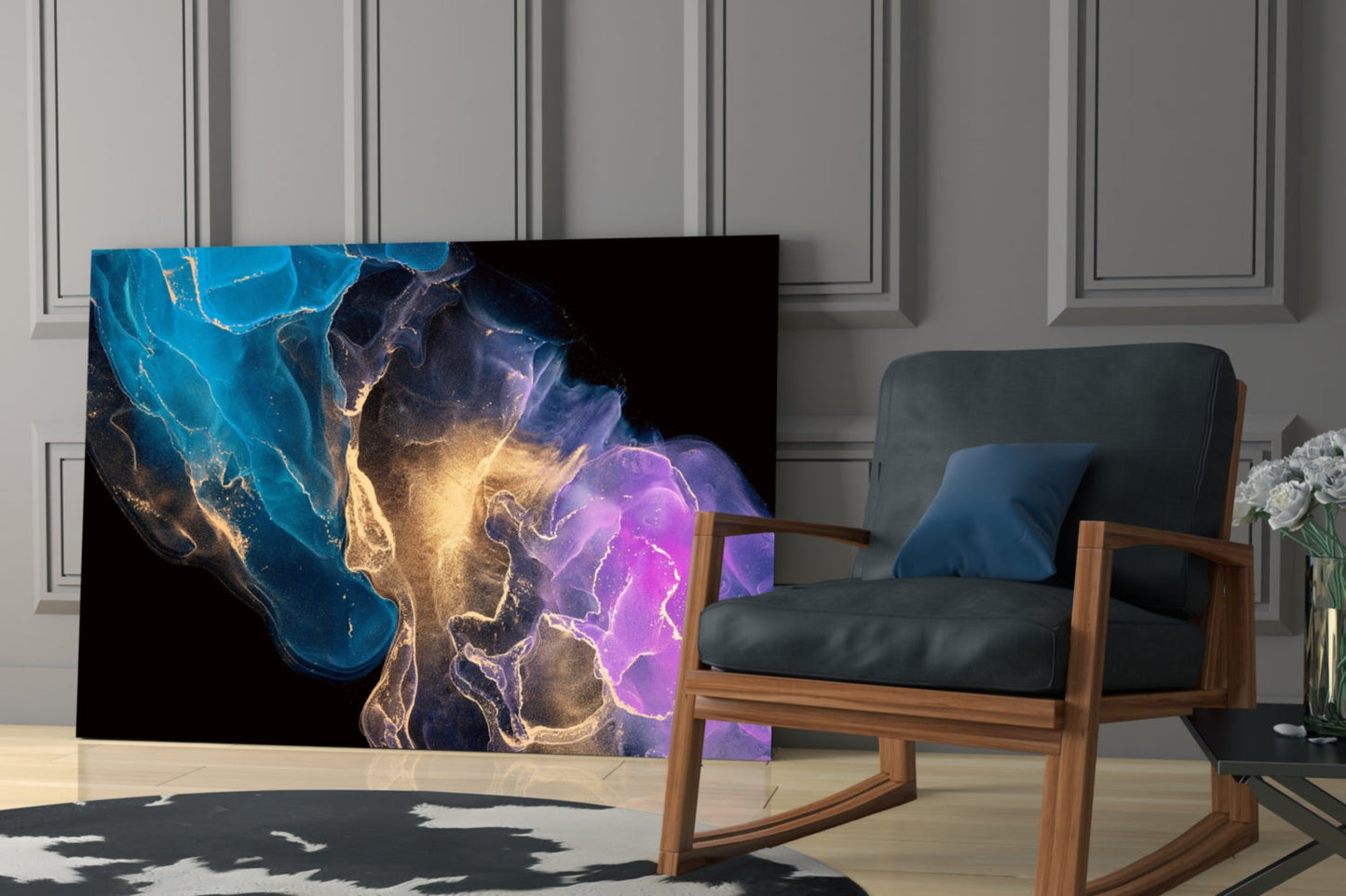 Abstract Depth Glass Wall Art