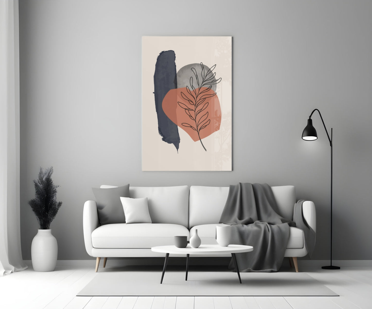 Fern Stack Glass Wall Art