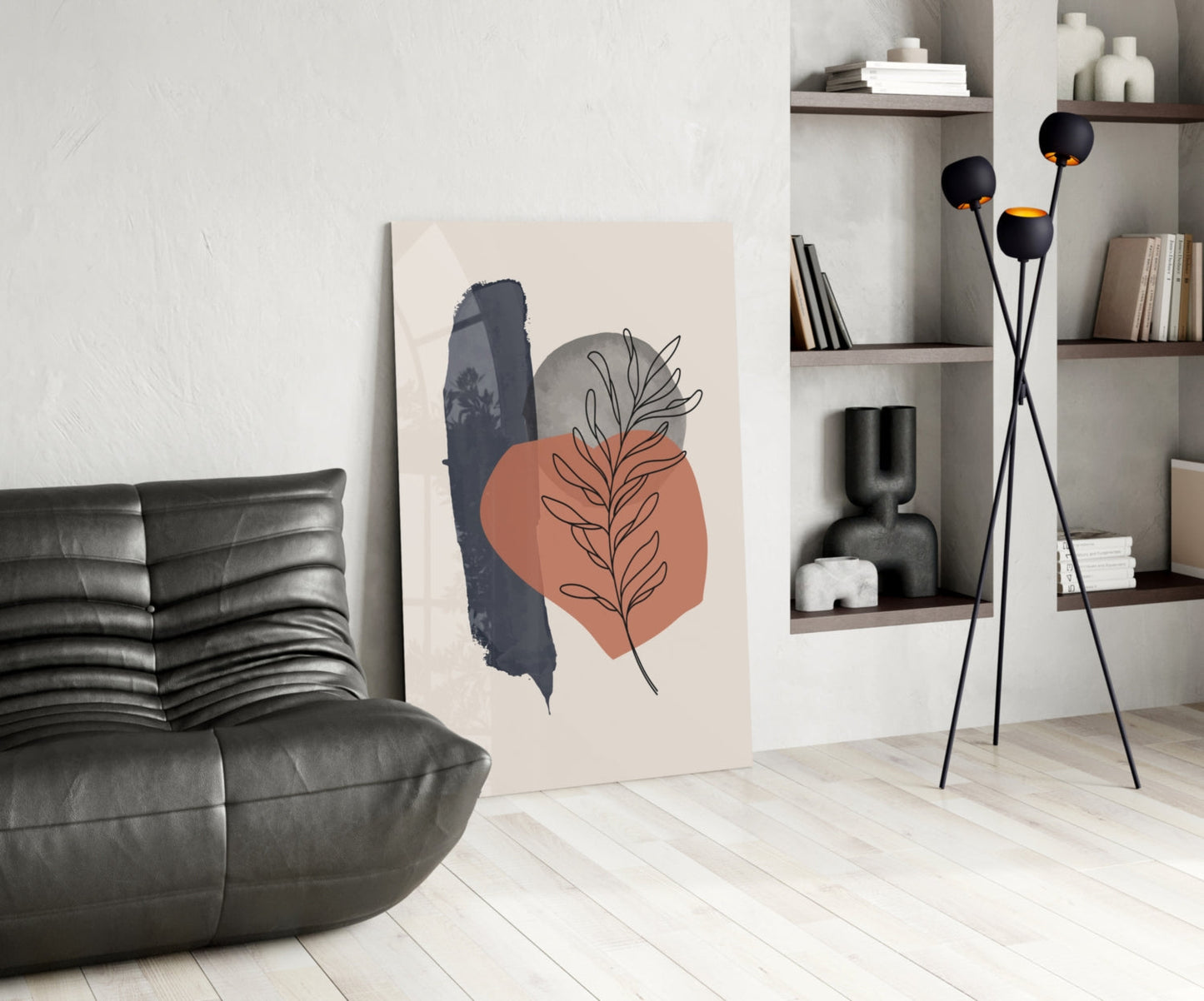 Fern Stack Glass Wall Art