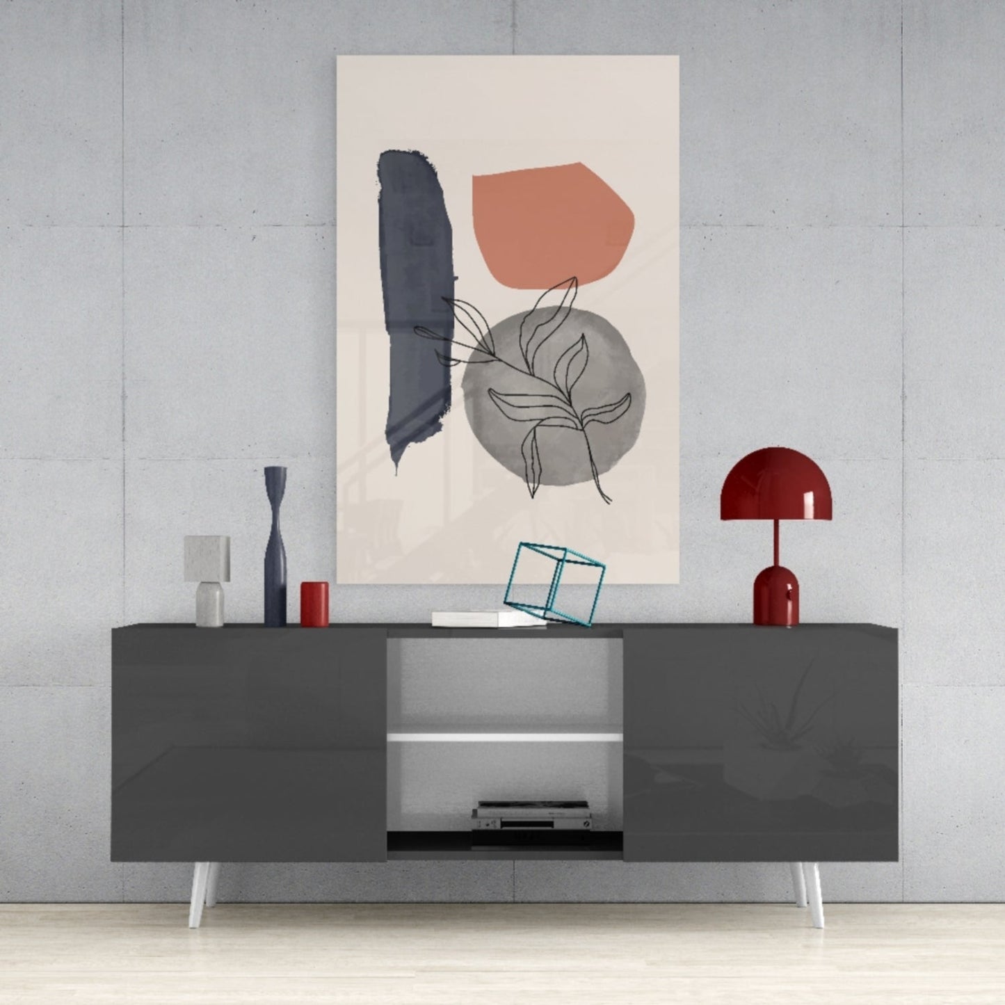 Leaf Circle Glass Wall Art