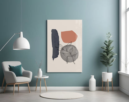 Leaf Circle Glass Wall Art