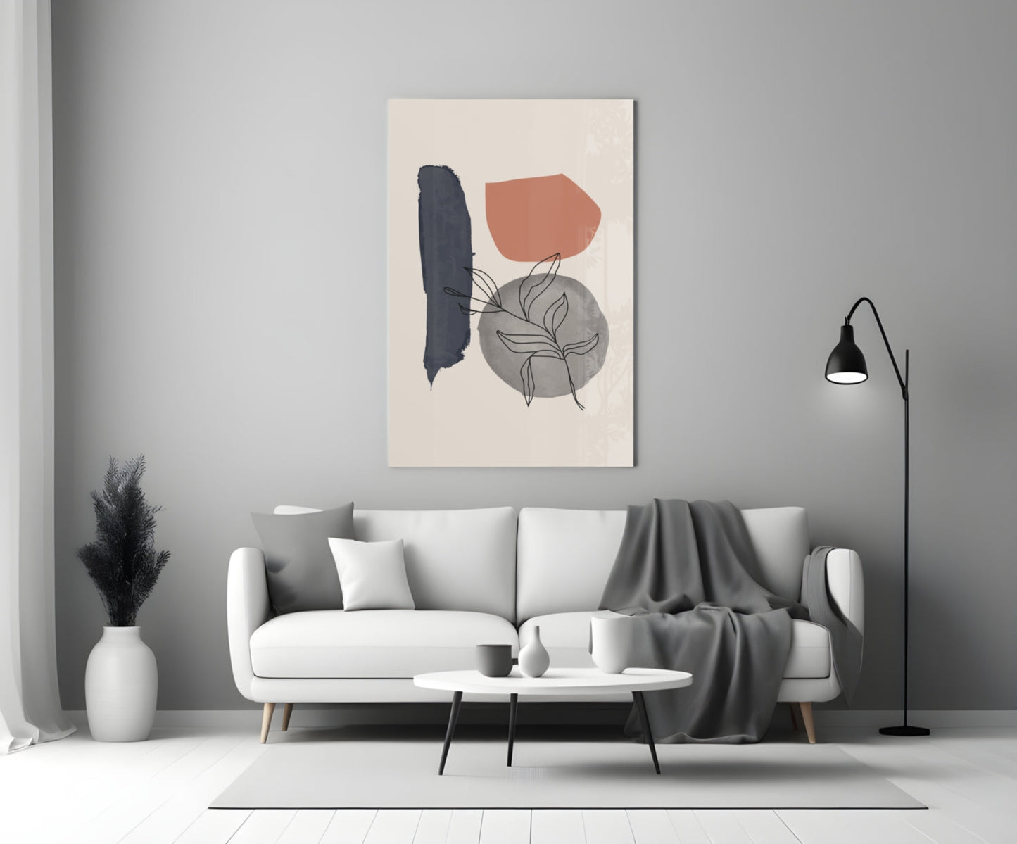 Leaf Circle Glass Wall Art