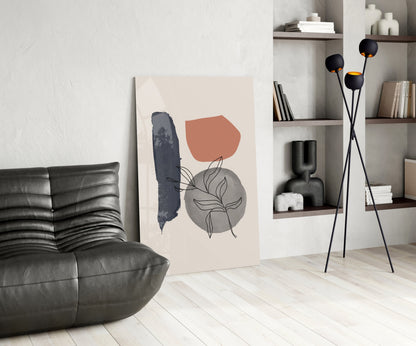 Leaf Circle Glass Wall Art