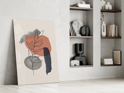 Leaf Branch Glass Wall Art