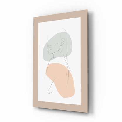 Sage Line Portrait Glass Wall Art