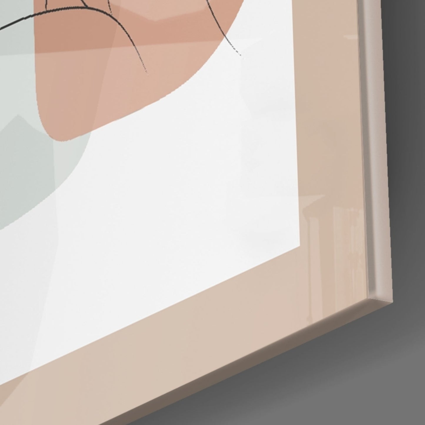 Couple Line Portrait Glass Wall Art