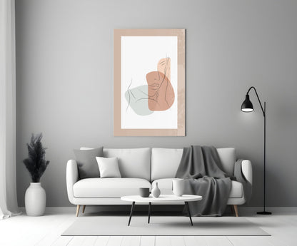 Couple Line Portrait Glass Wall Art
