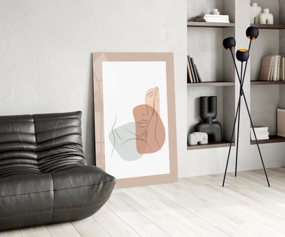 Couple Line Portrait Glass Wall Art