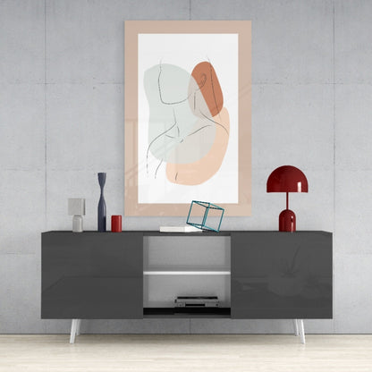 Seated Line Abstract Glass Wall Art