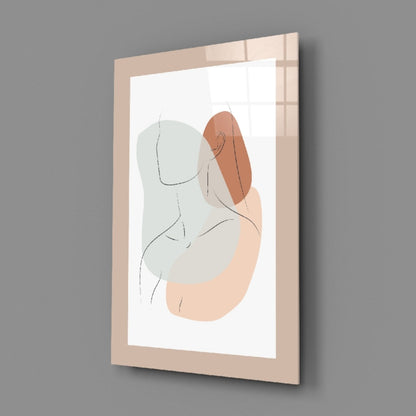 Seated Line Abstract Glass Wall Art