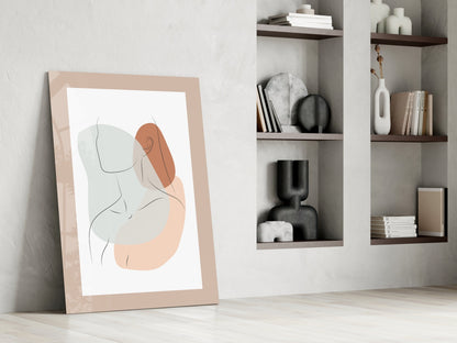 Seated Line Abstract Glass Wall Art