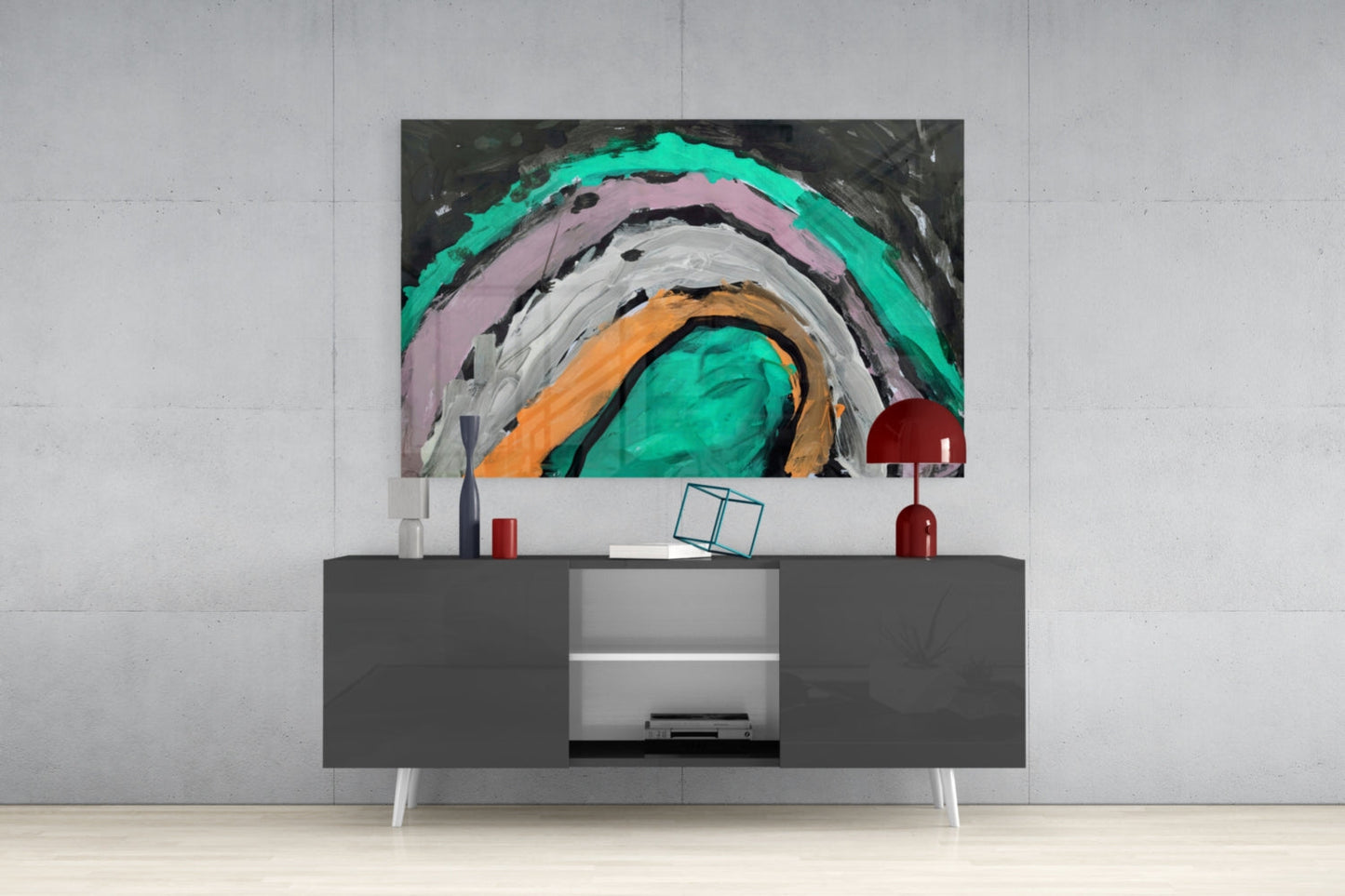 Selmin Arcs Abstract Glass Wall Art