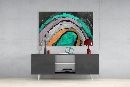 Selmin Arcs Abstract Glass Wall Art