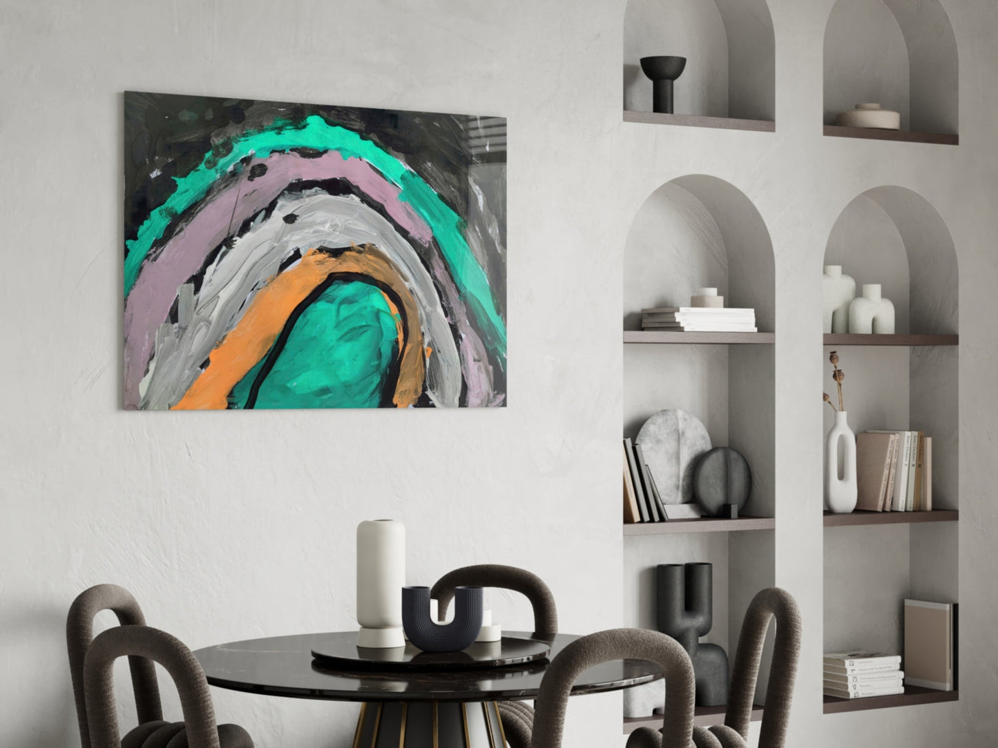 Selmin Arcs Abstract Glass Wall Art