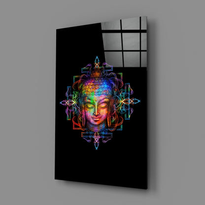 Neon Buddha Glass Wall Art