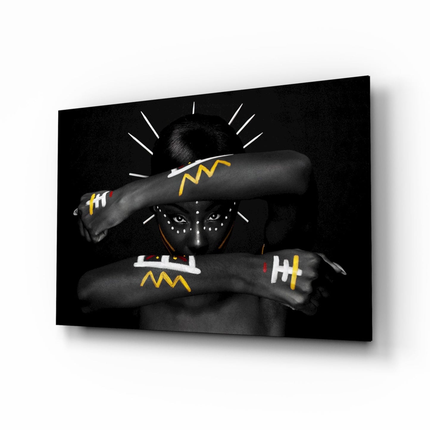 Tribal Spirit Portrait Glass Wall Art