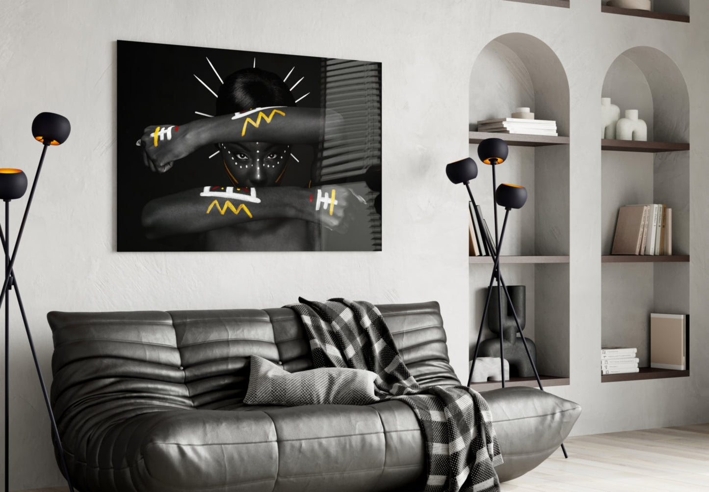 Tribal Spirit Portrait Glass Wall Art